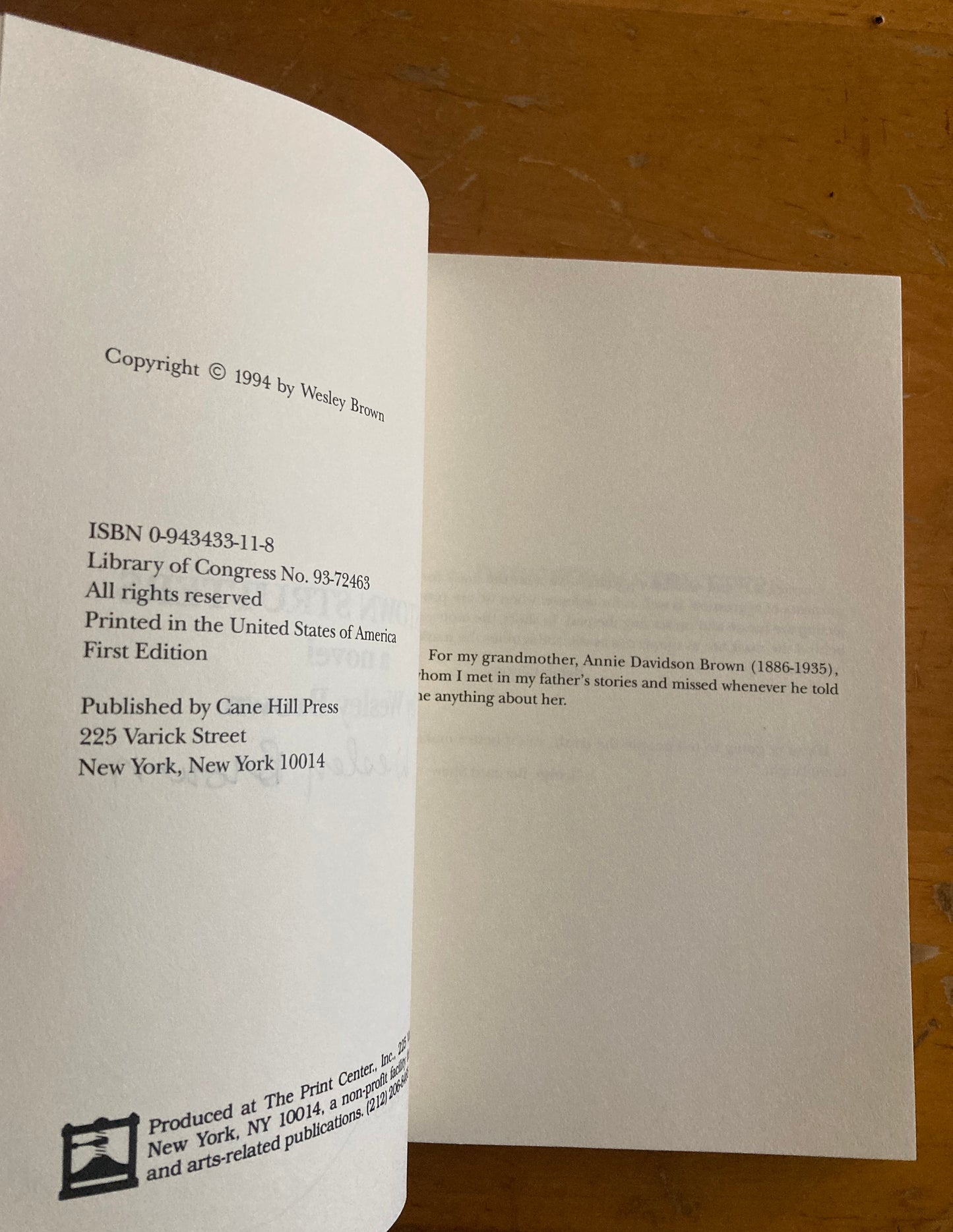 Wesley Brown, Darktown Strutters, signed.