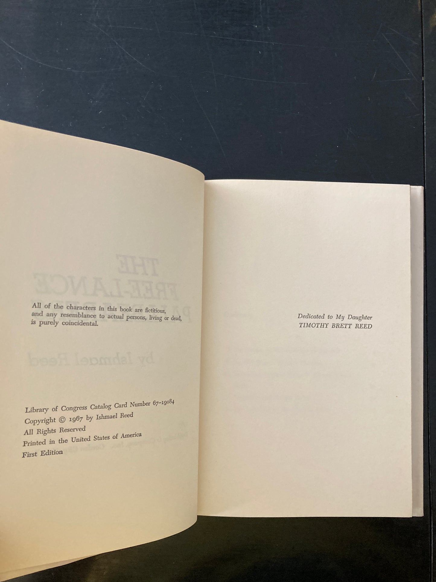 Ishmael Reed, The Free-Lance Pallbearers, First printing, 1967.
