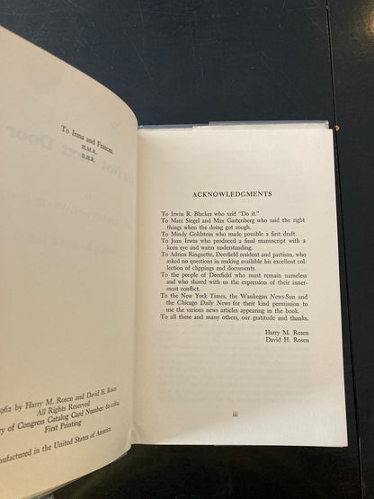 Harry and David Rosen, But Not Next Door. First printing. HC