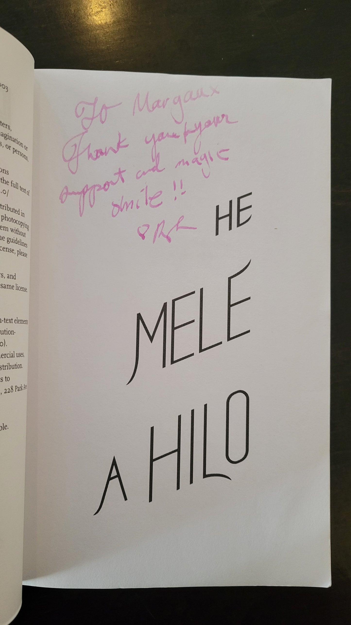 He Mele A Hilo (Signed)